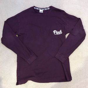 Maroon Victoria Secret Pink long sleeve t-shirt